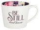 Ceramic Mug: Be Still and Know, Dark Floral Inside (384 Ml)