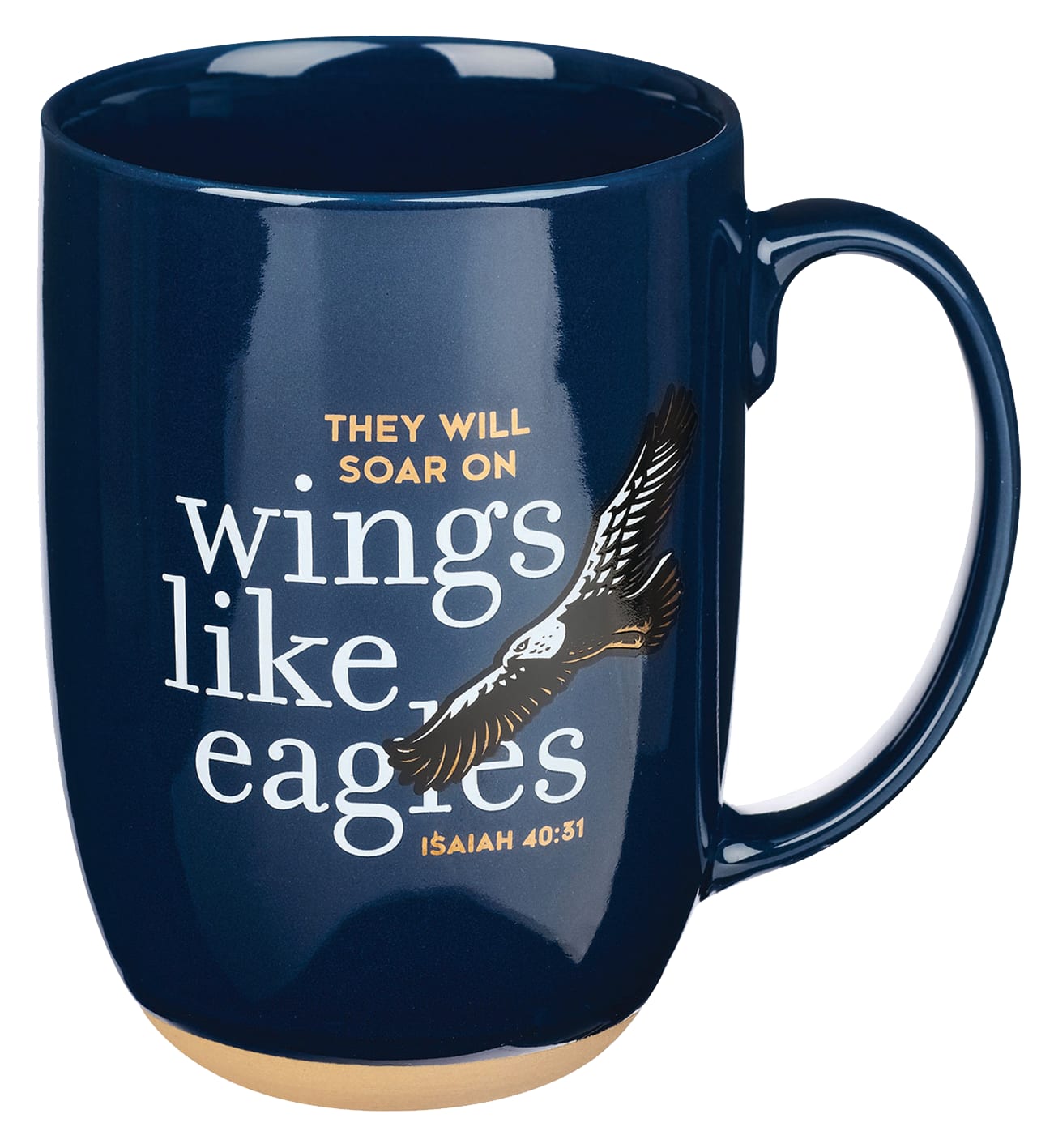Ceramic Mug: The Will Soar on Wings Like Eagles (Isaiah 40:31) Navy (444 Ml)