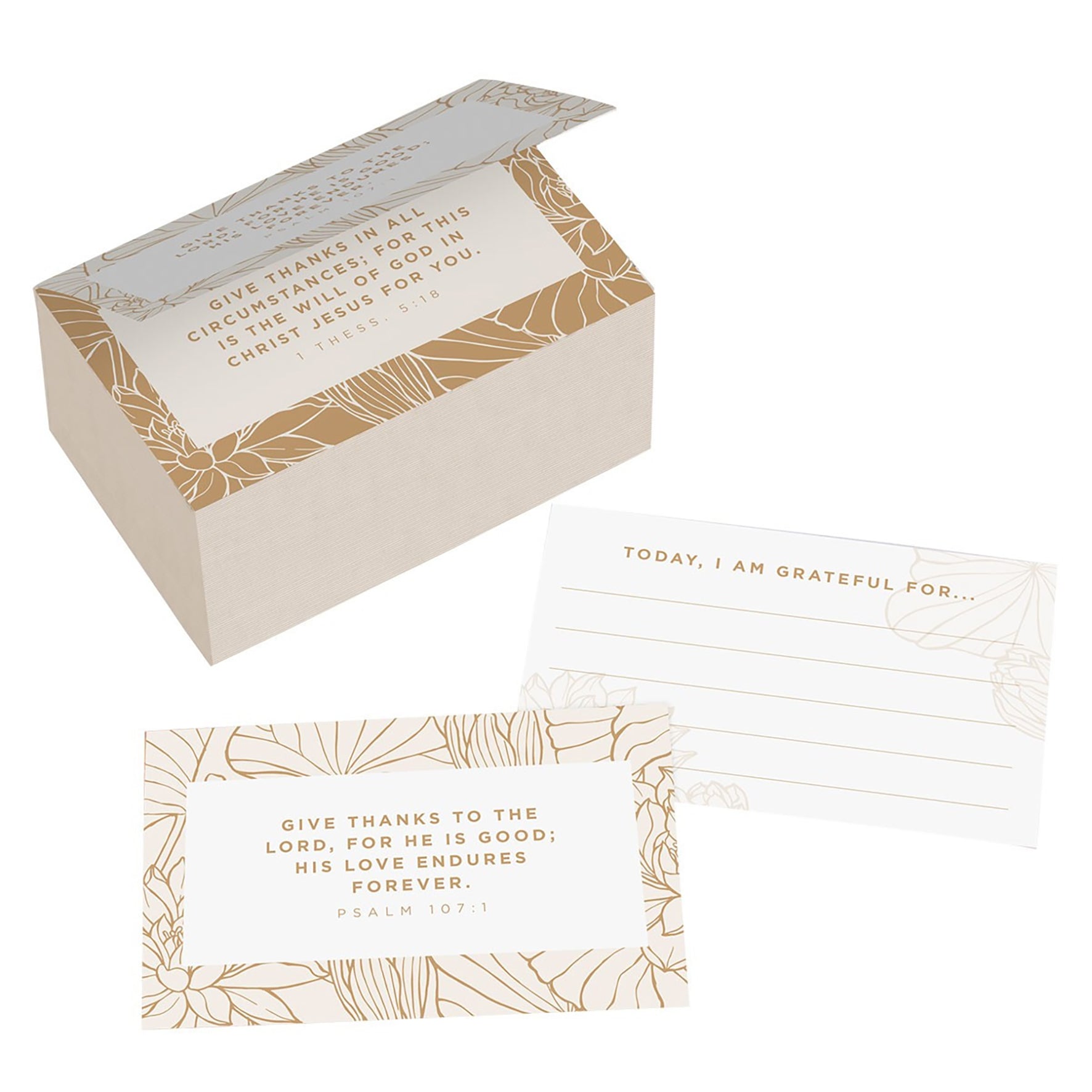 Gratitude Jar With Cards: Today I'm Grateful For, White/Gold, Ceramic With Bamboo Lid
