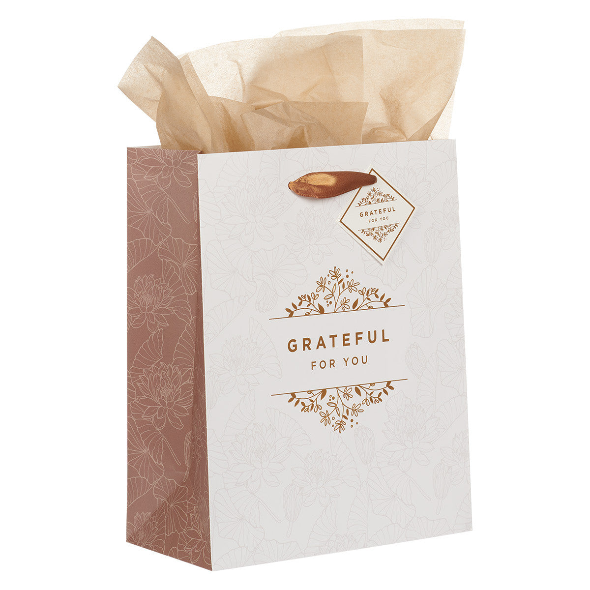 Gift Bag Medium: Grateful For You, White