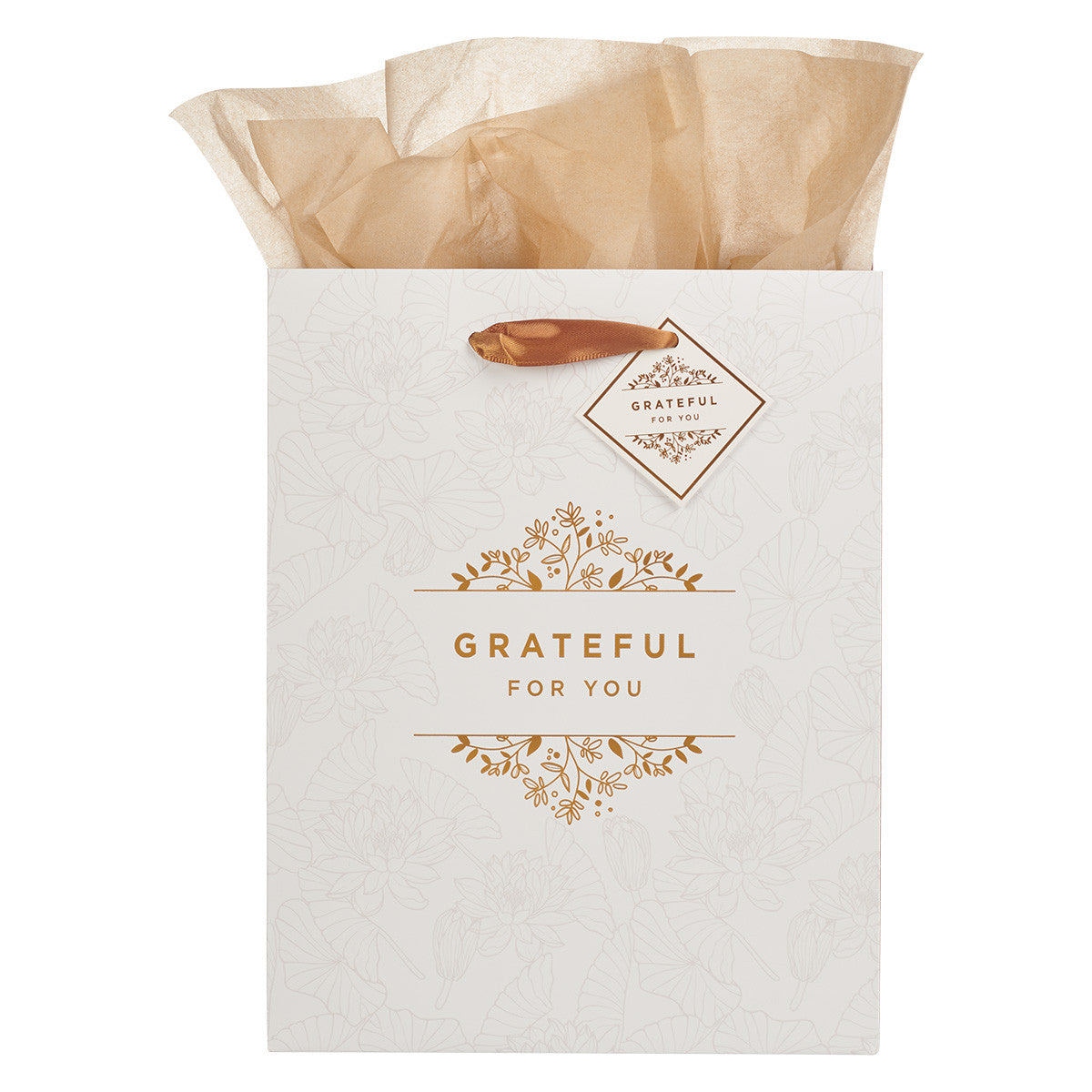Gift Bag Medium: Grateful For You, White