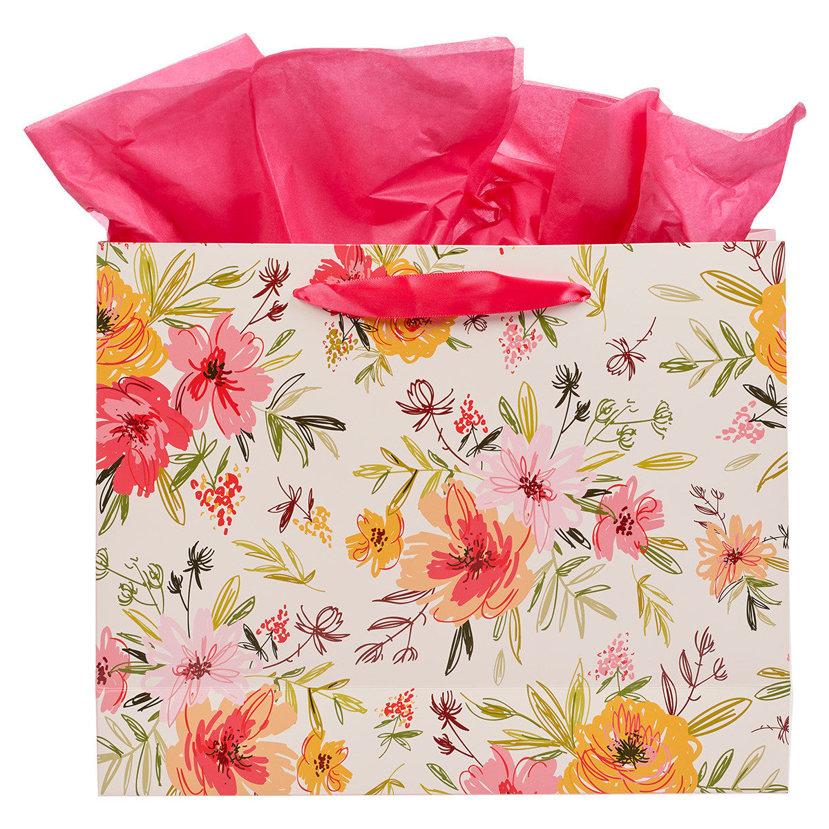 Gift Bag Large Landscape: Best Mom Ever, Pink Floral