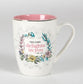 Ceramic Mug: The Lord Delights in You (Isaiah 62:4) Floral, Pink Inside (355ml)