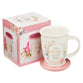 Ceramic Mug With Lid/Coaster: I Know the Plans I Have For You, Pink, 384ml