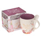 Ceramic Mug 355ml With Spoon: Be Still & Know, Psalm 46:10, Purple