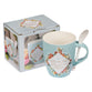 Ceramic Mug 355ml With Spoon: May the Lord Bless You, Num 6:24, Teal