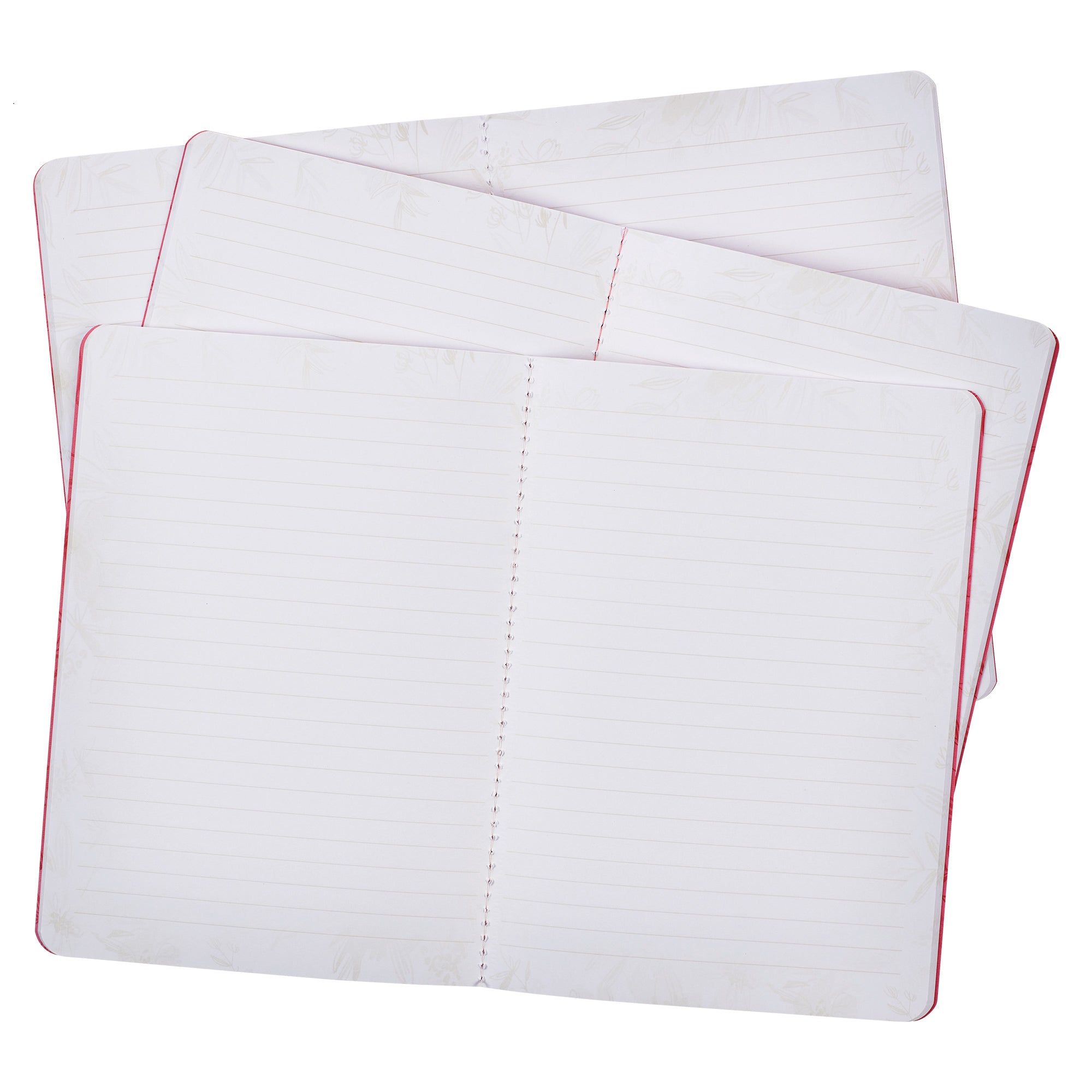 Notebook: Walk By Faith (2 Cor. 5:7) Berry Pink Floral (Set Of 3)