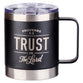 Stainless Steel Travel Mug: Trust in the Lord (Proverbs 3:5) Black, Camp Style (325ml)