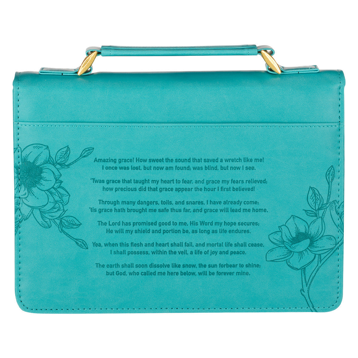 Bible Cover Medium: Amazing Grace, Teal Floral