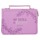 Bible Cover Large: Be Still and Know Purple Laurel (Psalm 46:10)