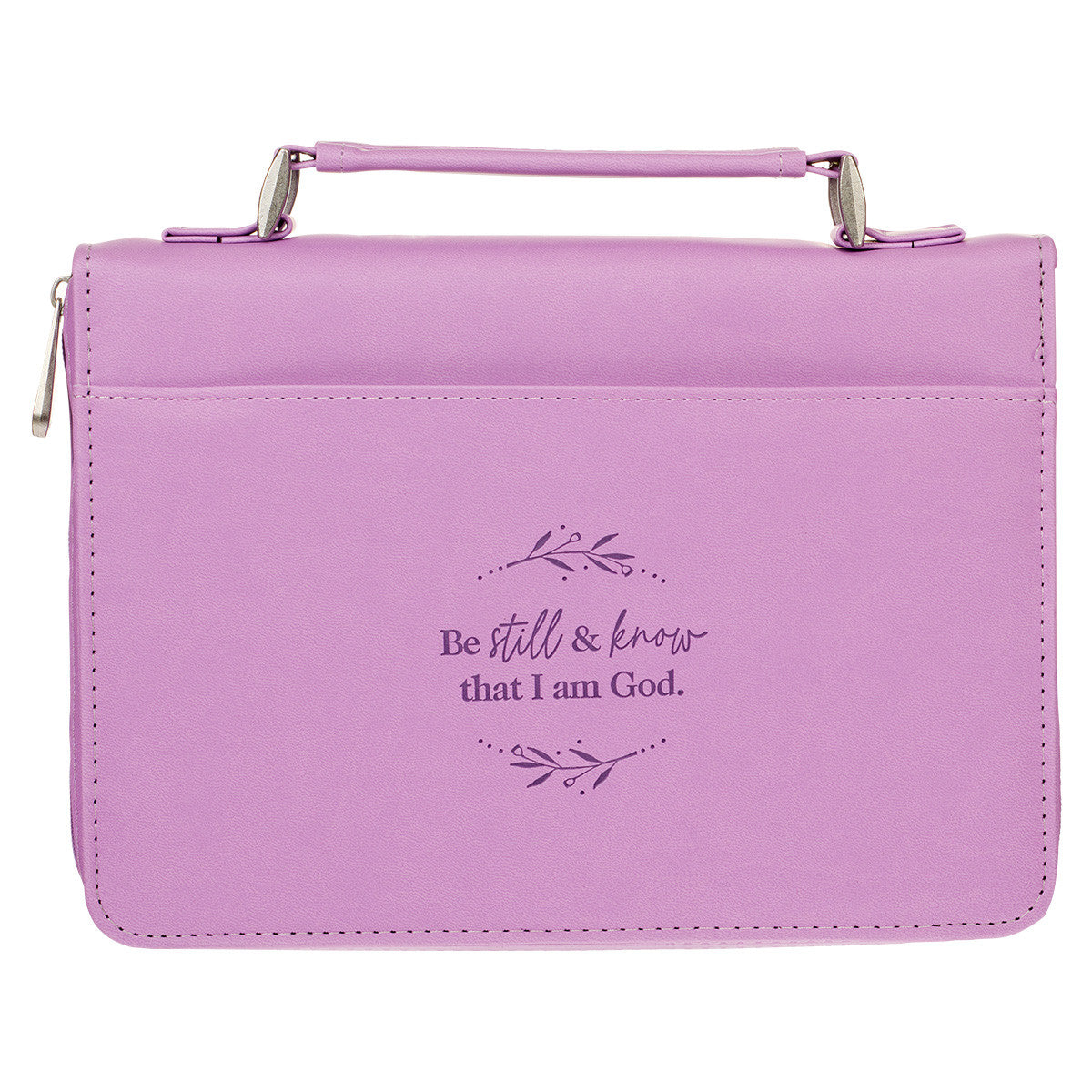 Bible Cover Large: Be Still and Know Purple Laurel (Psalm 46:10)