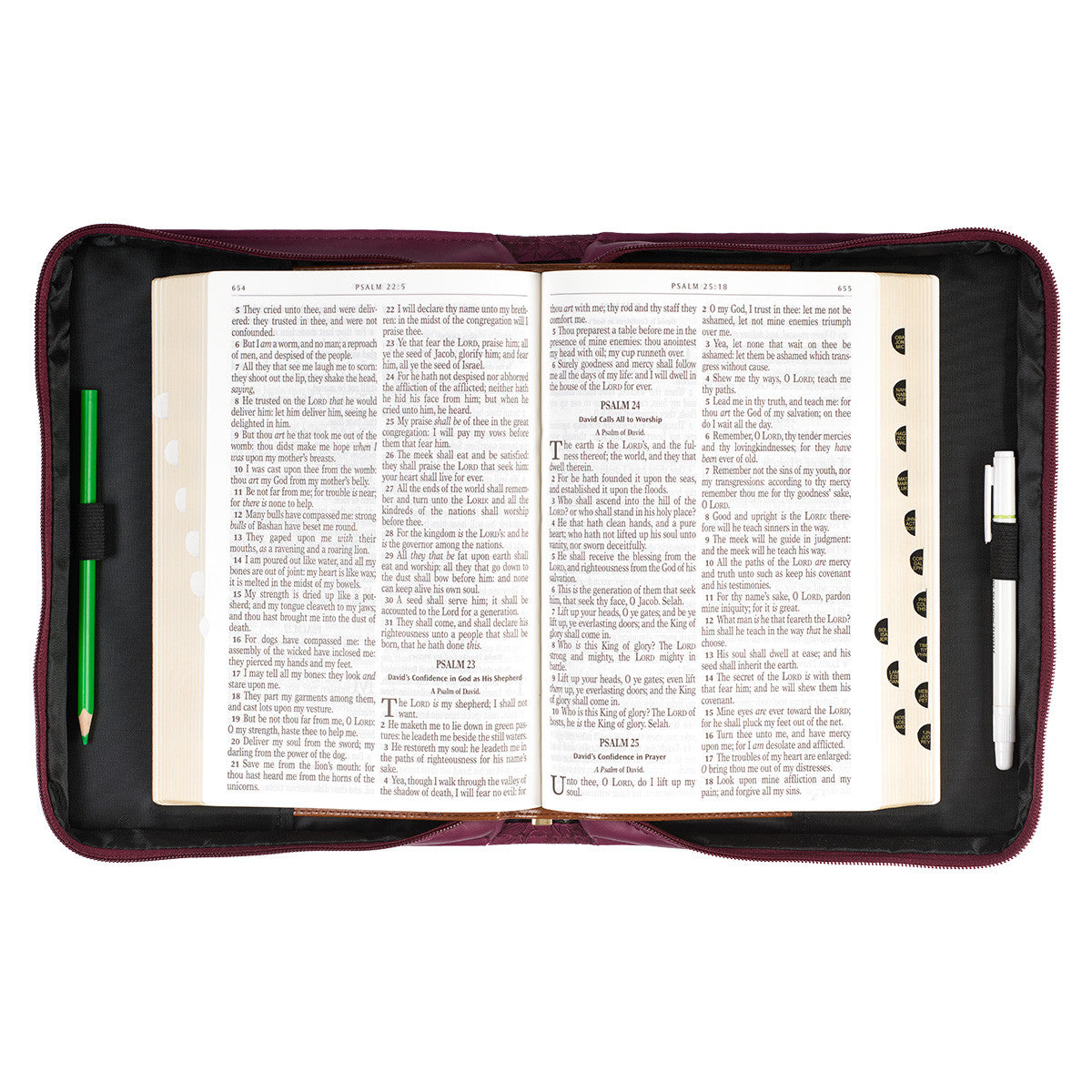 Bible Cover Large: Walk By Faith Ruby Red (2 Cor. 5:7)