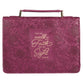 Bible Cover Medium: Walk By Faith Ruby Red (2 Cor. 5:7)