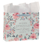 Gift Bag Large Landscape: She is More Precious Than Rubies Card Says "I Love You Mum" (Precious Rubies Collection) (Proverbs 3:15)