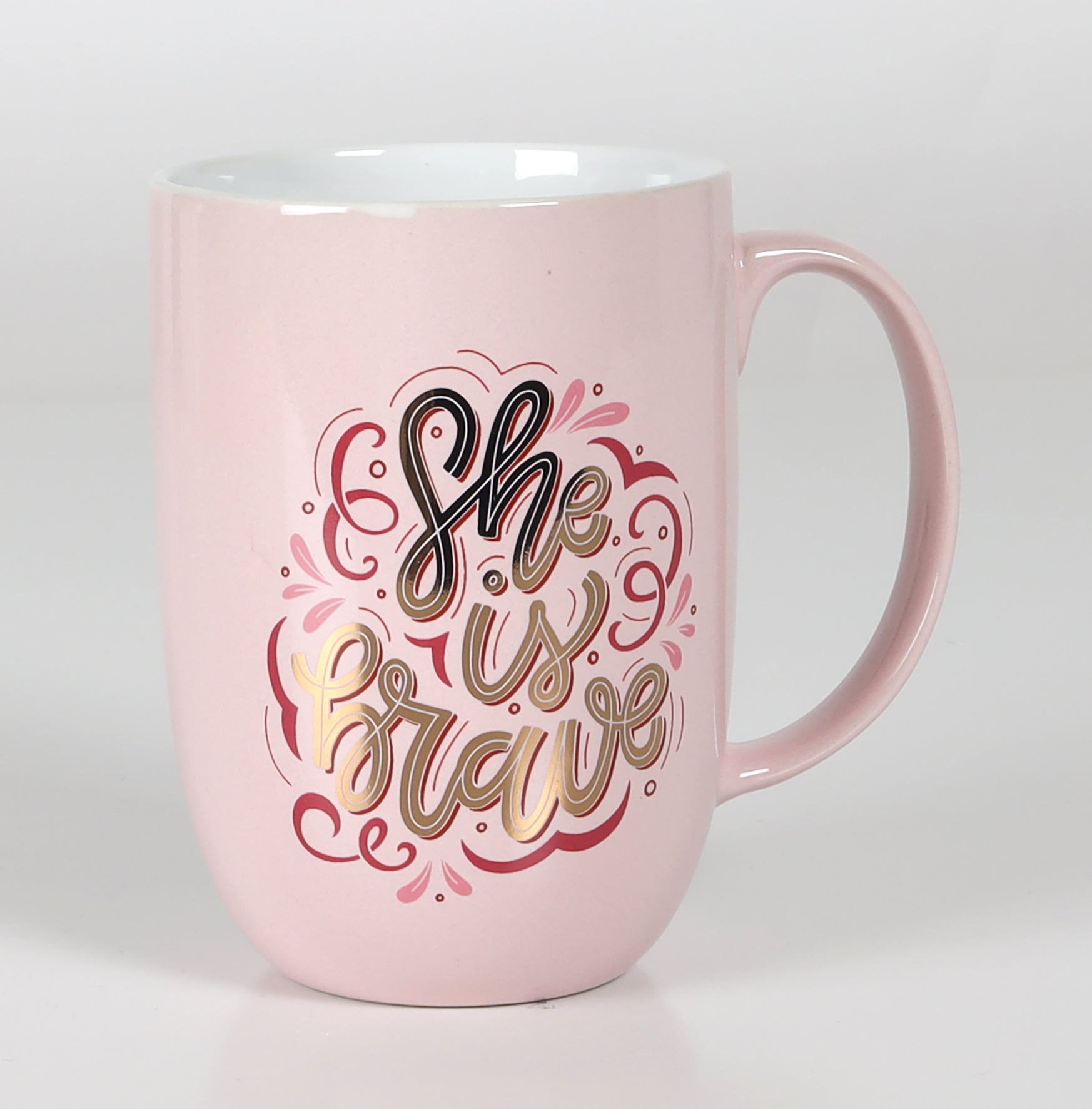 Ceramic Mug: She is Brave, Pink (444 Ml)