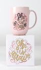 Ceramic Mug: She is Brave, Pink (444 Ml)