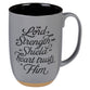 Ceramic Mug: The Lord is My Strength and My Shield My Heart Trusts in Him, Stone Gray/Black Interior (444 Ml)