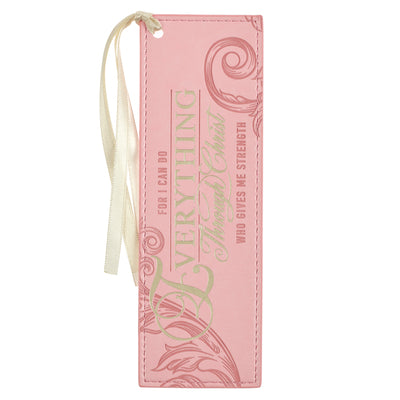 Bookmark With Ribbon: Everything Through Christ, Pink