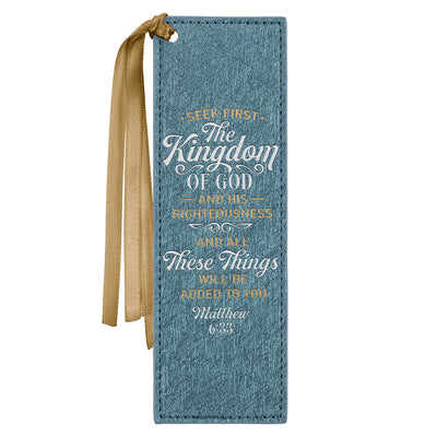 Bookmark With Ribbon: Kingdom of God Blue (Matt. 6:33)