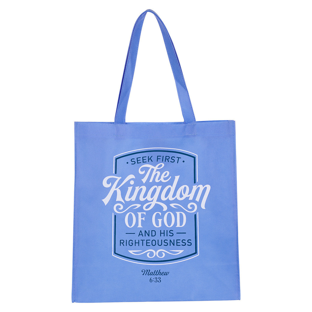 Reusable Tote Bag: Kingdom of God Blue (Matt. 6:33)