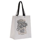 Reusable Tote Bag: Refuge & Strength, White/Black Handles