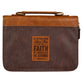 Bible Cover Large: Stand Firm in the Faith, Brown/Tan