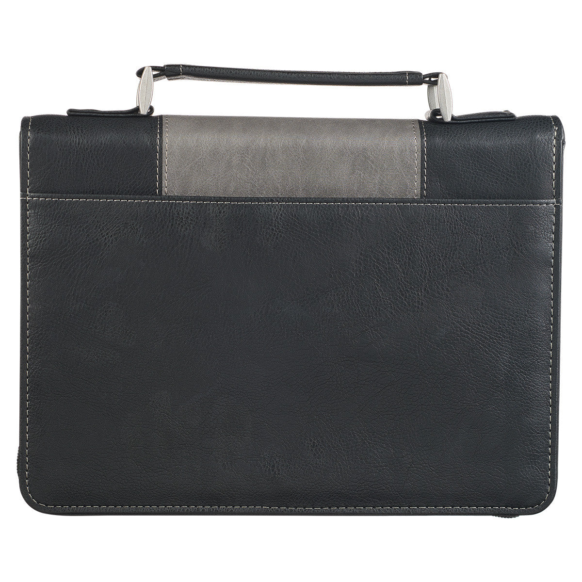 Bible Cover Medium: Walk By Faith, Black/Grey (2 Cor 5:7)