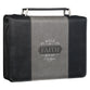 Bible Cover Medium: Walk By Faith, Black/Grey (2 Cor 5:7)