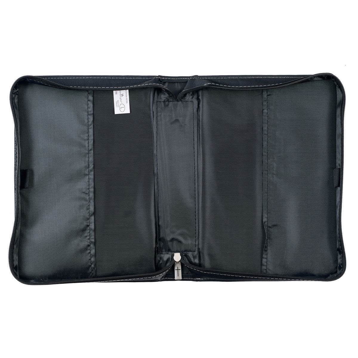 Bible Cover Medium: Walk By Faith, Black/Grey (2 Cor 5:7)