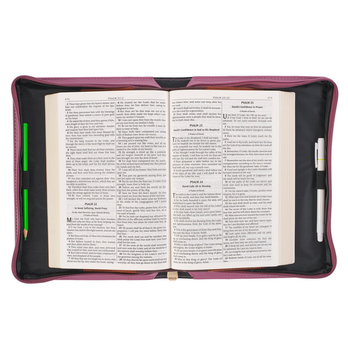 Bible Cover Medium: Be Strong and Courageous (Jewel Tone Collection)