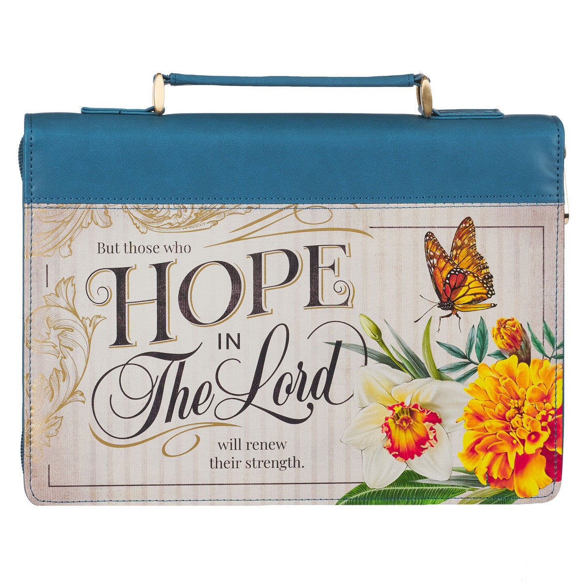 Bible Cover Large: Hope In the Lord, Blue (Hope & Trust Collection)