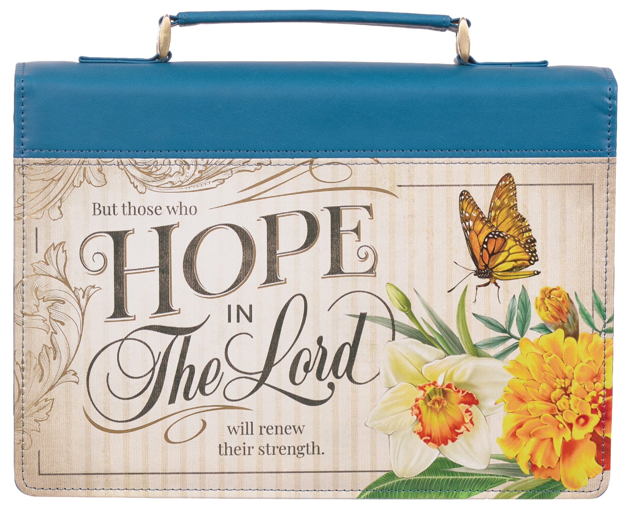 Bible Cover Large: Hope In the Lord, Blue (Hope & Trust Collection)
