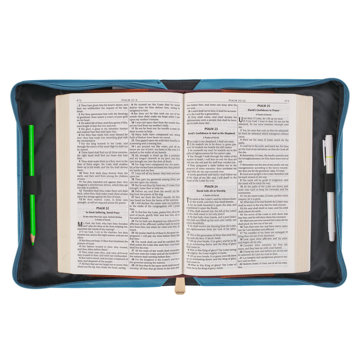 Bible Cover Medium: Hope in the Lord, Blue (Hope & Trust Collection)