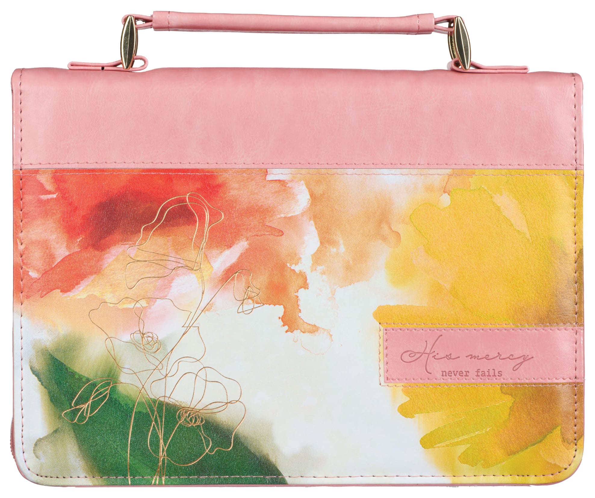 Bible Cover Large: His Mercy Never Fails (Pastel Meadow Collection)
