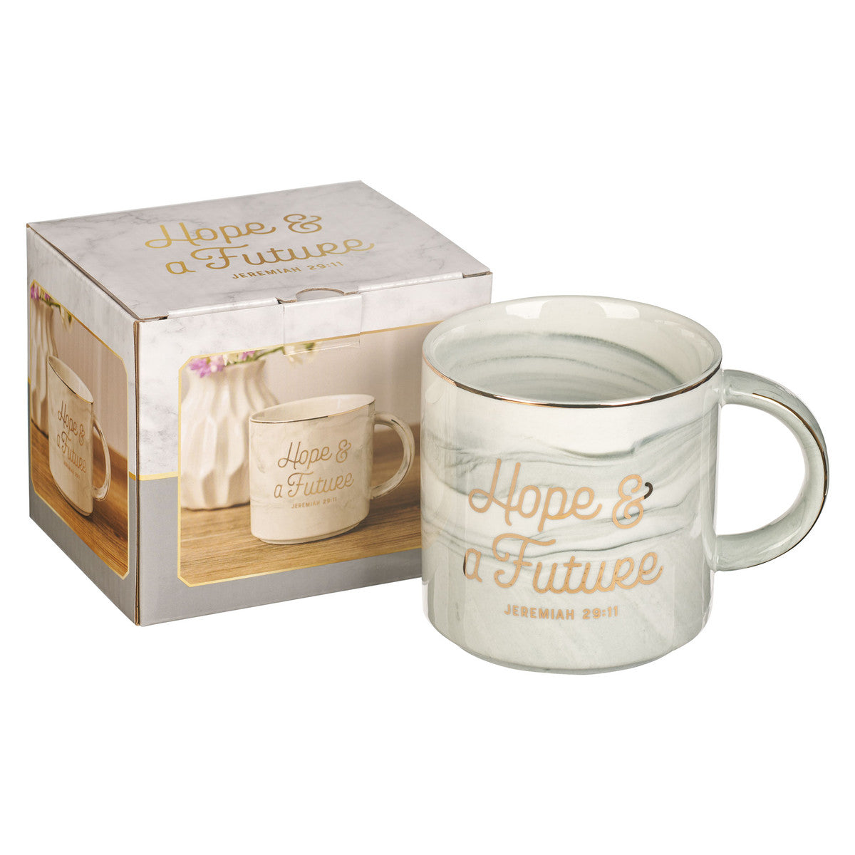 Ceramic Mug: Hope & a Future, Jer. 29:11, Marbled, Foil Accents (384 Ml)