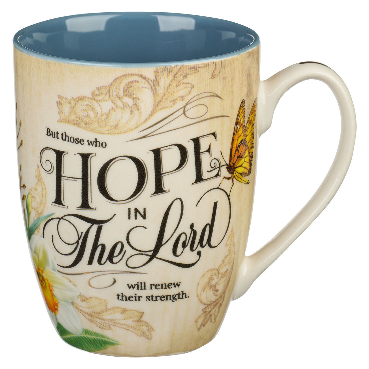 Ceramic Mug: Hope in the Lord (Hope & Trust Collection) Blue Inside (355ml)