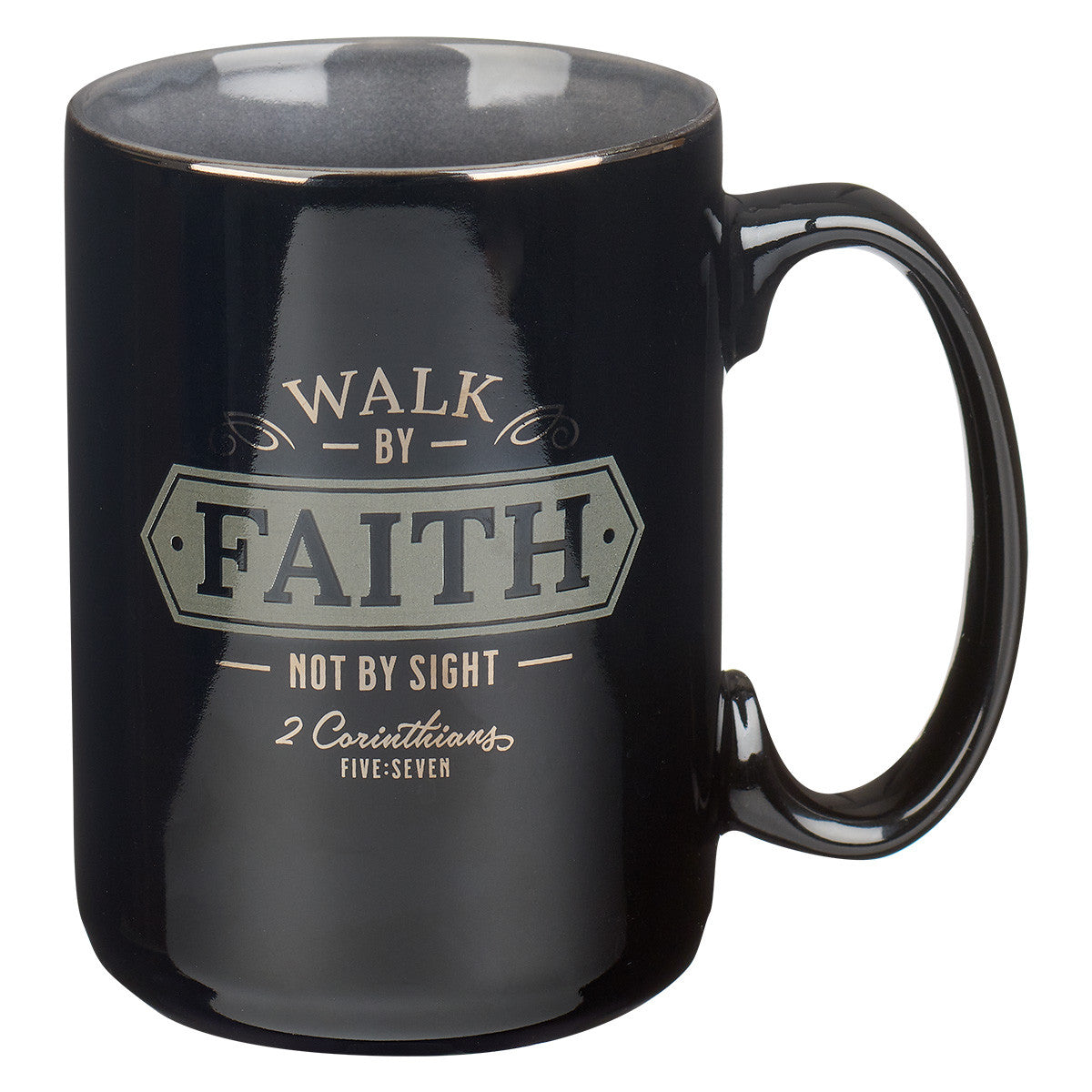 Ceramic Mug: Walk By Faith, Foil Accents (2 Cor 5:7) (414 ML)