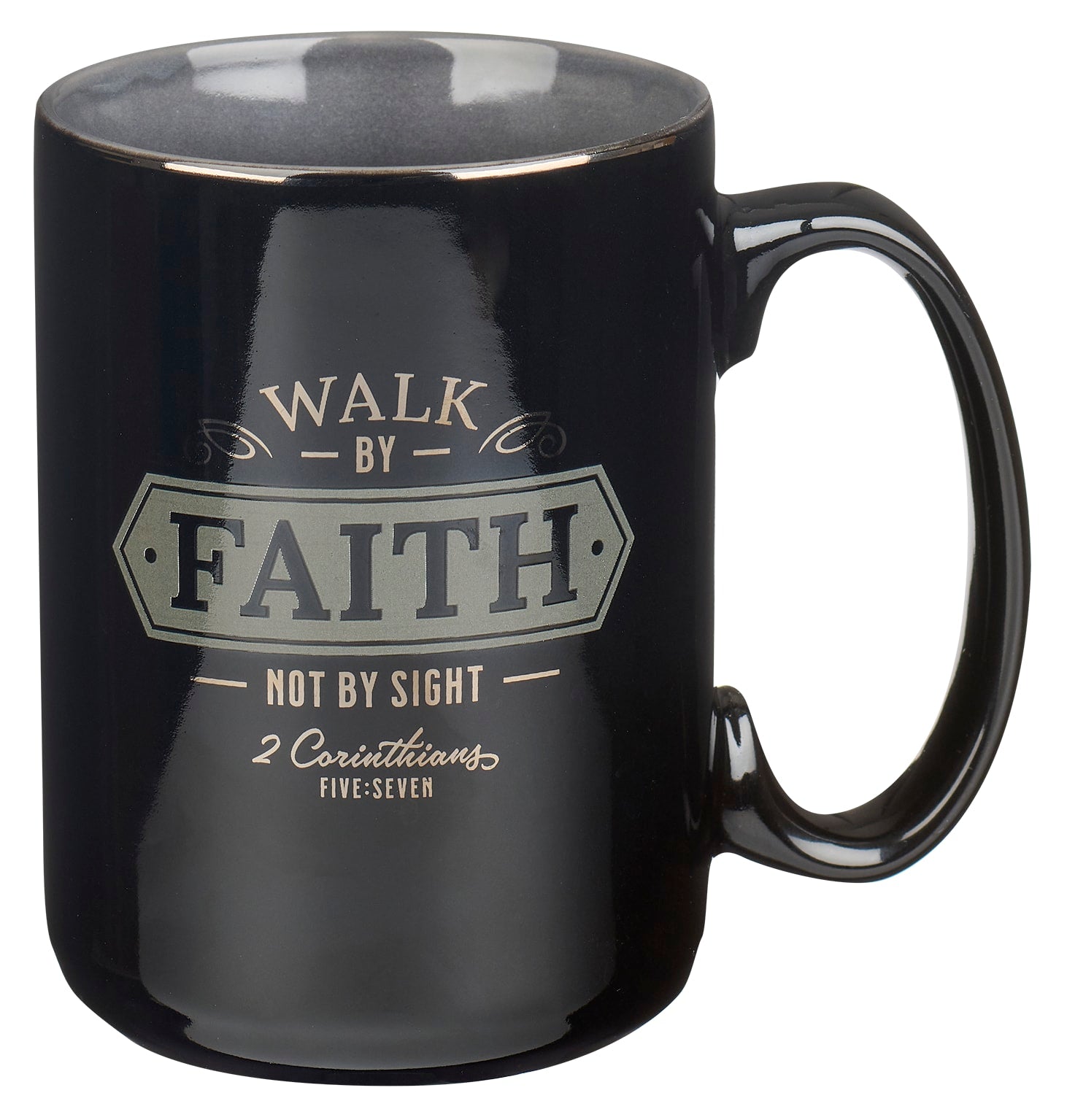 Ceramic Mug: Walk By Faith, Foil Accents (2 Cor 5:7) (414 ML)