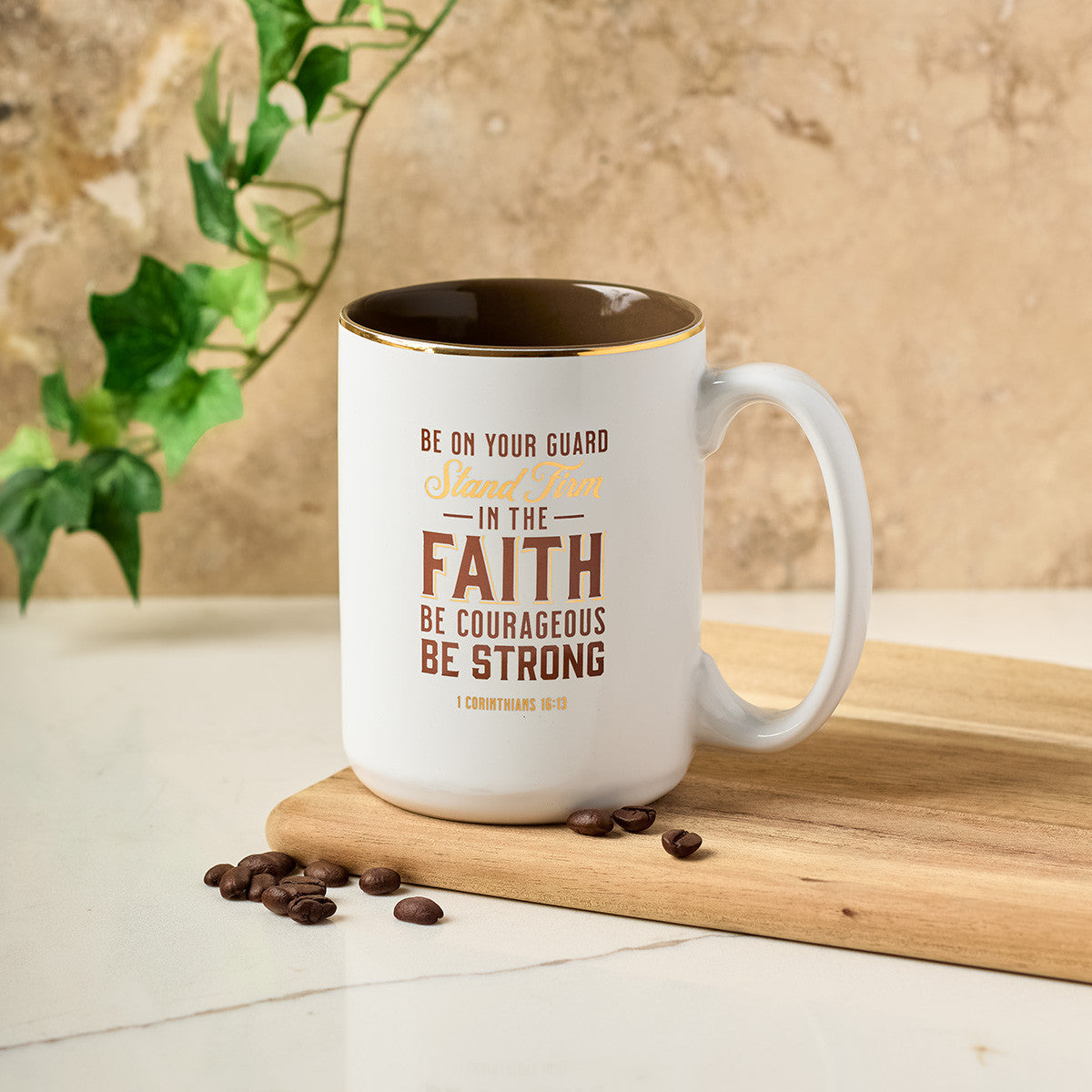 Ceramic Mug: Stand Firm, Foil Accents (1 Cor 16:13) (414 ML)