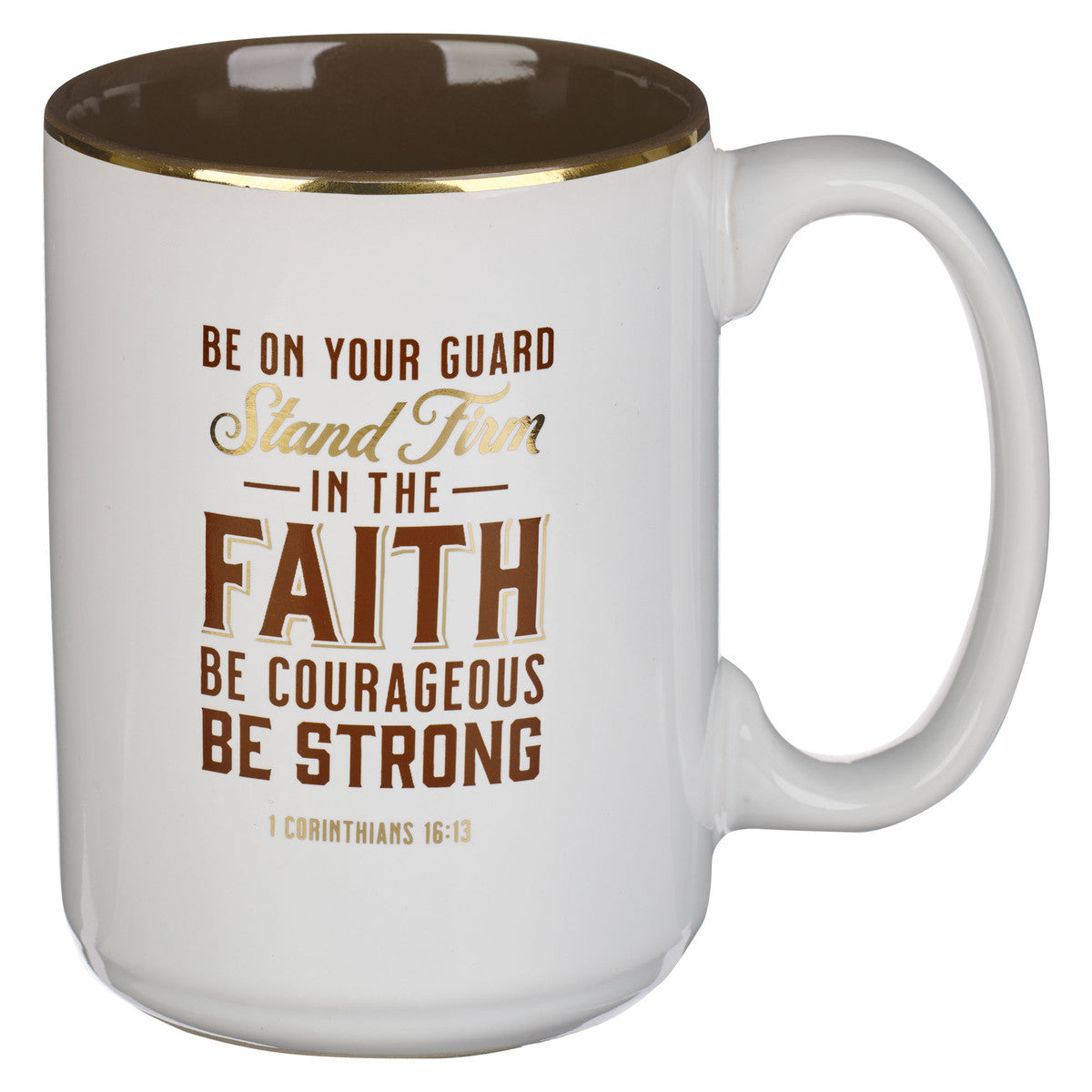 Ceramic Mug: Stand Firm, Foil Accents (1 Cor 16:13) (414 ML)