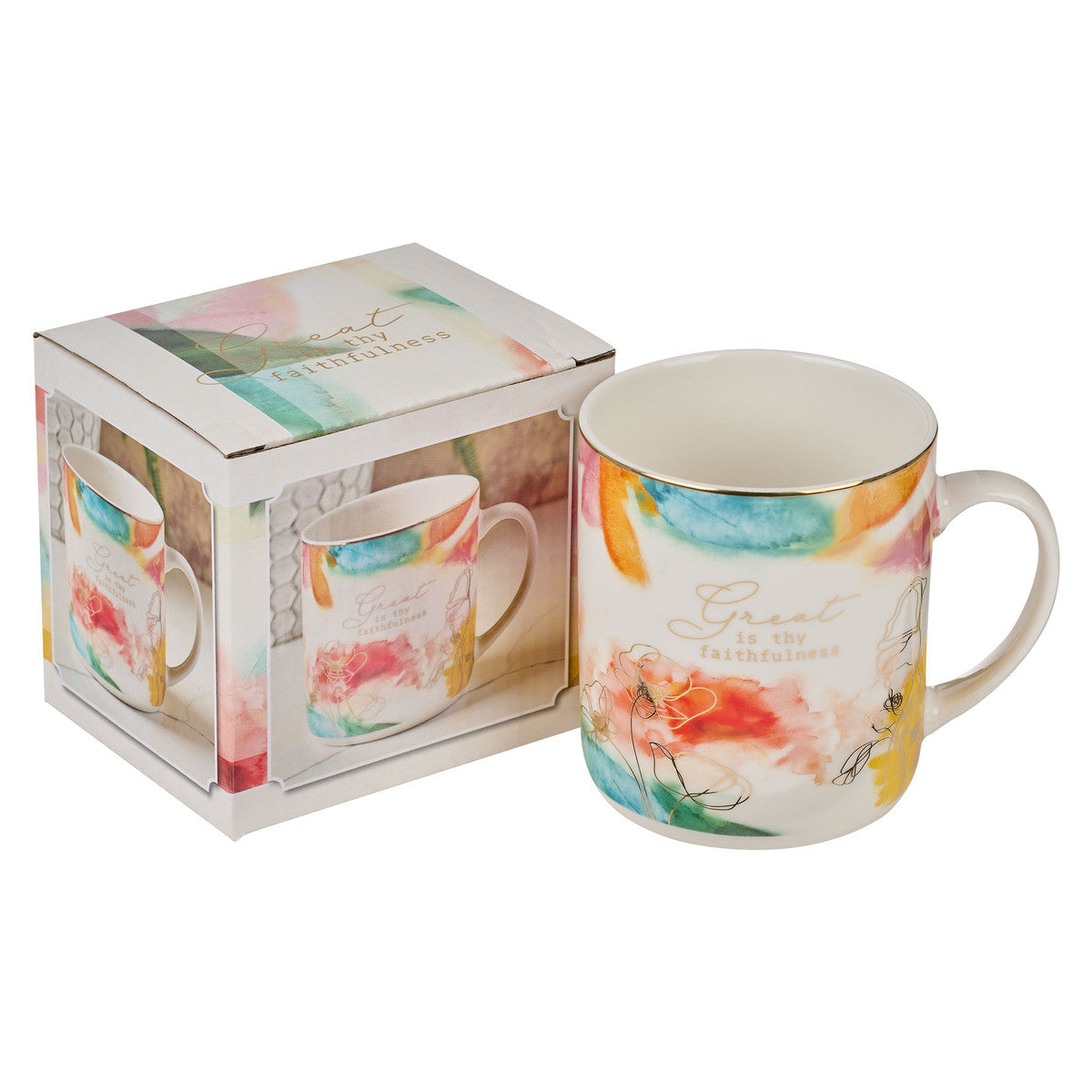 Ceramic Mug: Great is Thy Faithfulness (Pastel Meadow Collection) (414ml)