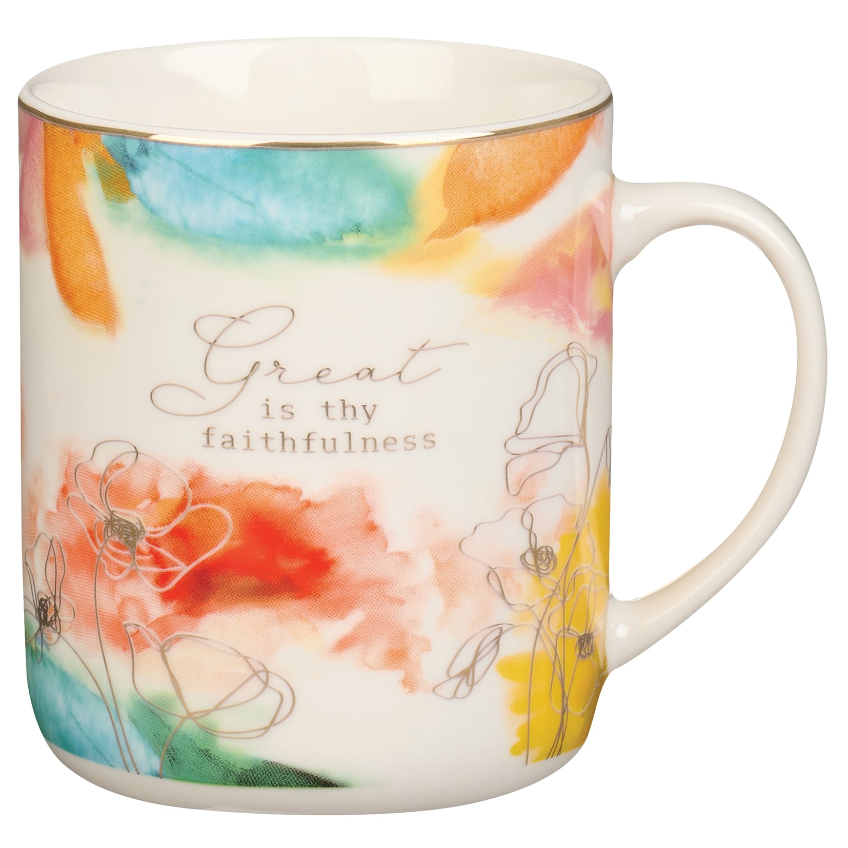Ceramic Mug: Great is Thy Faithfulness (Pastel Meadow Collection) (414ml)