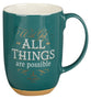 Ceramic Mug: With God All Things Are Possible, Green (Jewel Tone Collection) (444 Ml)