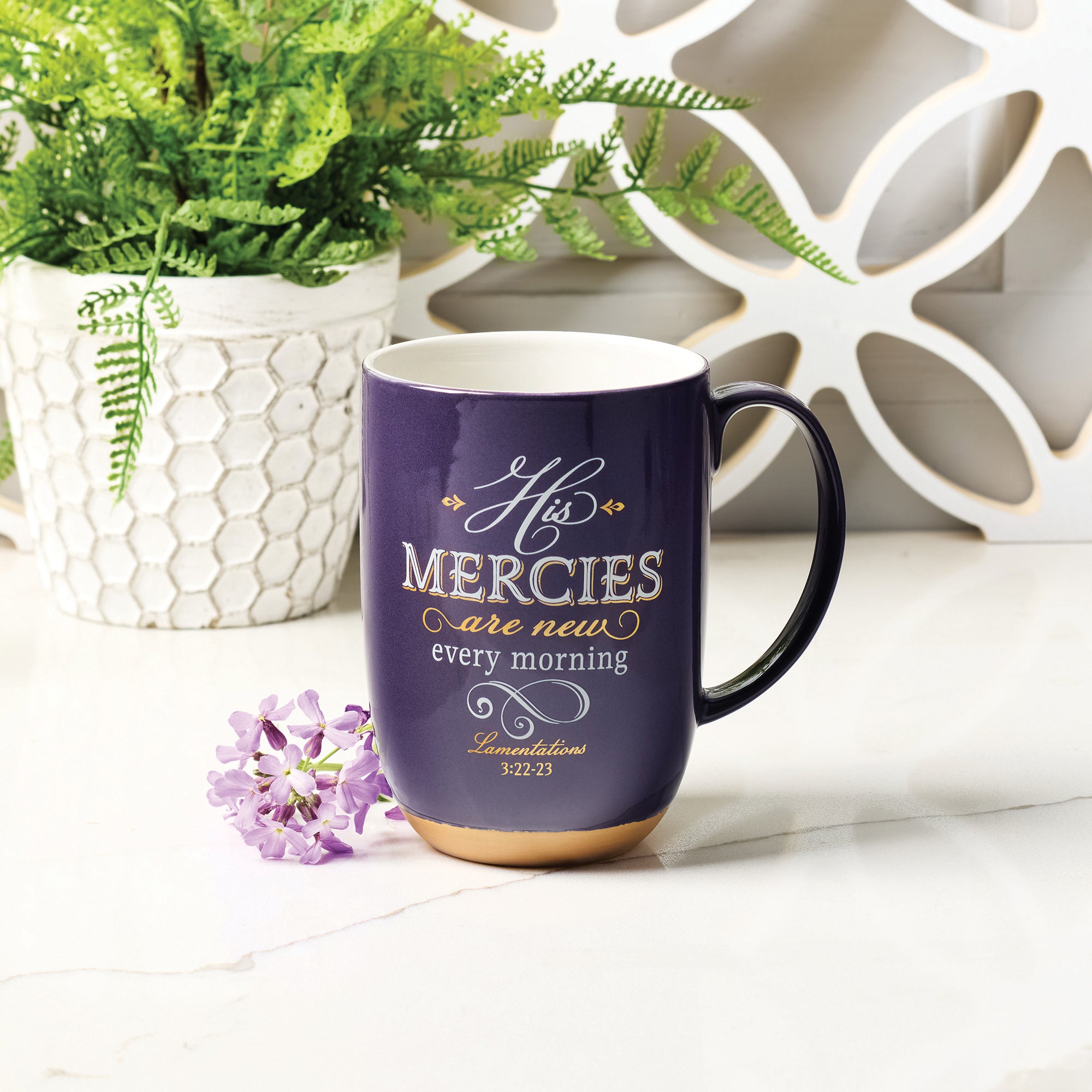 Ceramic Mug: His Mercies Are New Every Morning, Purple (Jewel Tone Collection) (444 Ml)