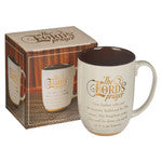 Ceramic Mug: The Lord's Prayer, Creamy White/Walnut Brown Interior, Foil Accents (444 ML)