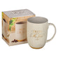 Ceramic Mug: Trust in the Lord, Proverbs 3:5, White/Misty Gray Interior, Foil Accents (444 ML)