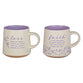 Ceramic Mugs (Set of 2): Faith and Love, Purple Inside (414ml)