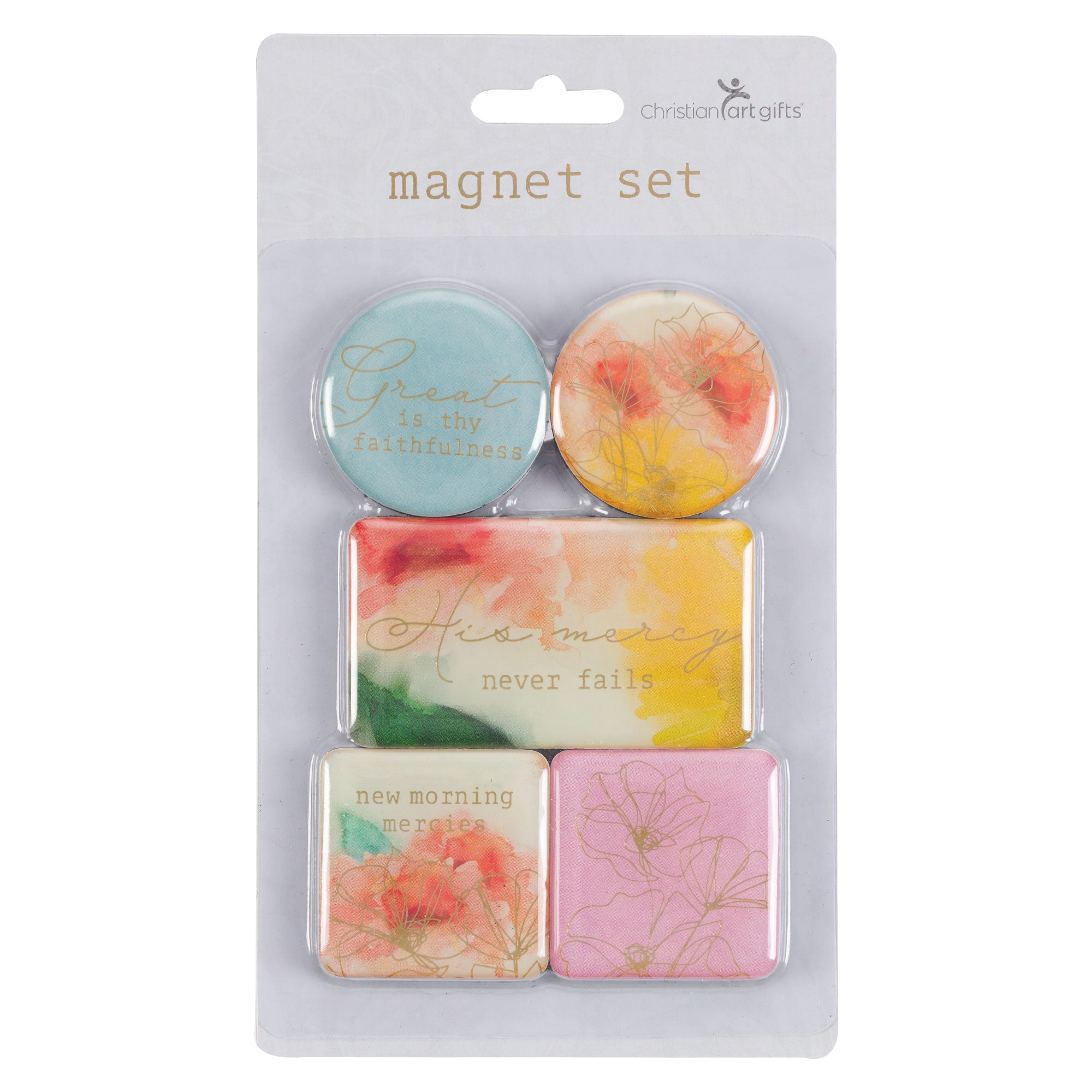Magnets: Great is Thy Faithfulness (Pastel Meadow Collection) (Set Of 5)