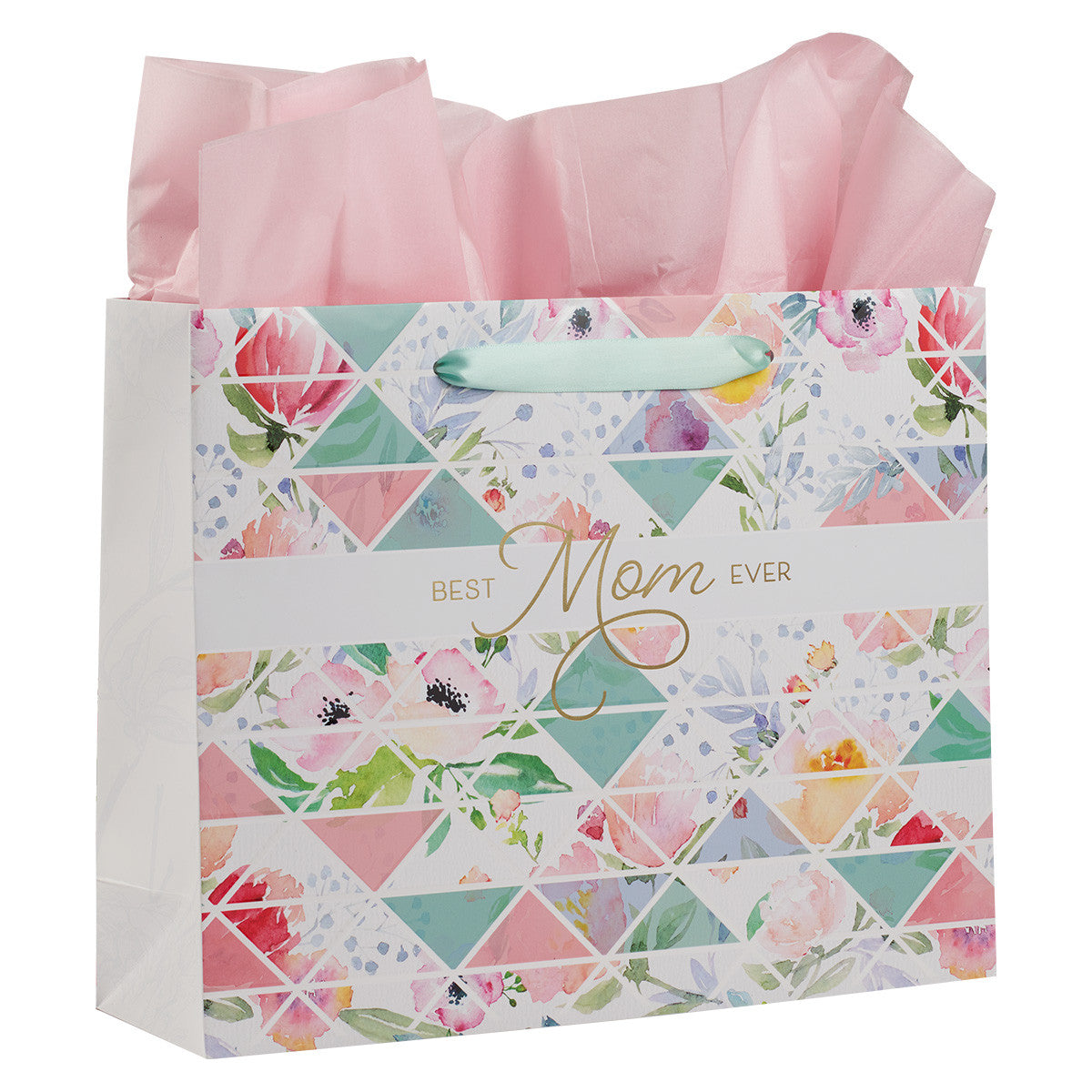 Gift Bag Large Landscape: Strength and Dignity, Pastel Diamond, Best Mom Ever