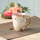 Ceramic Mug: Strength and Dignity, Pastel Diamond, Gold Foil Accents (473ml)
